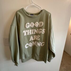 Justify Green Graphic Crewneck